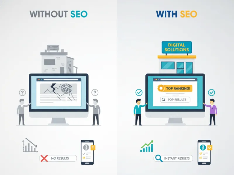 with SEO vs without SEO